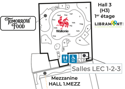 Plan van de Beurs van Libramont naar Hal 3